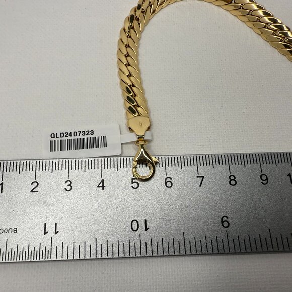 18K Genuine Gold Cobra Chain Bracelet 8" (7.7mm) - Picture 9 of 10